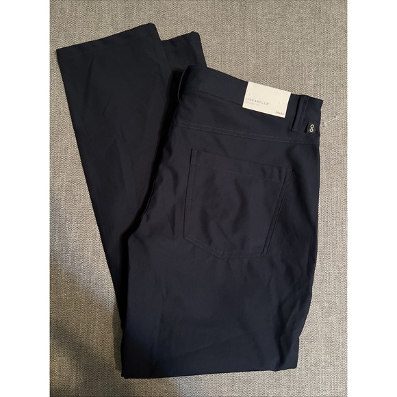 LINEARFLEX Men's LFX-1234 Navy Blue Straight Fit 7-Pocket Pants 36X30 Golf Chino - Picture 1 of 16